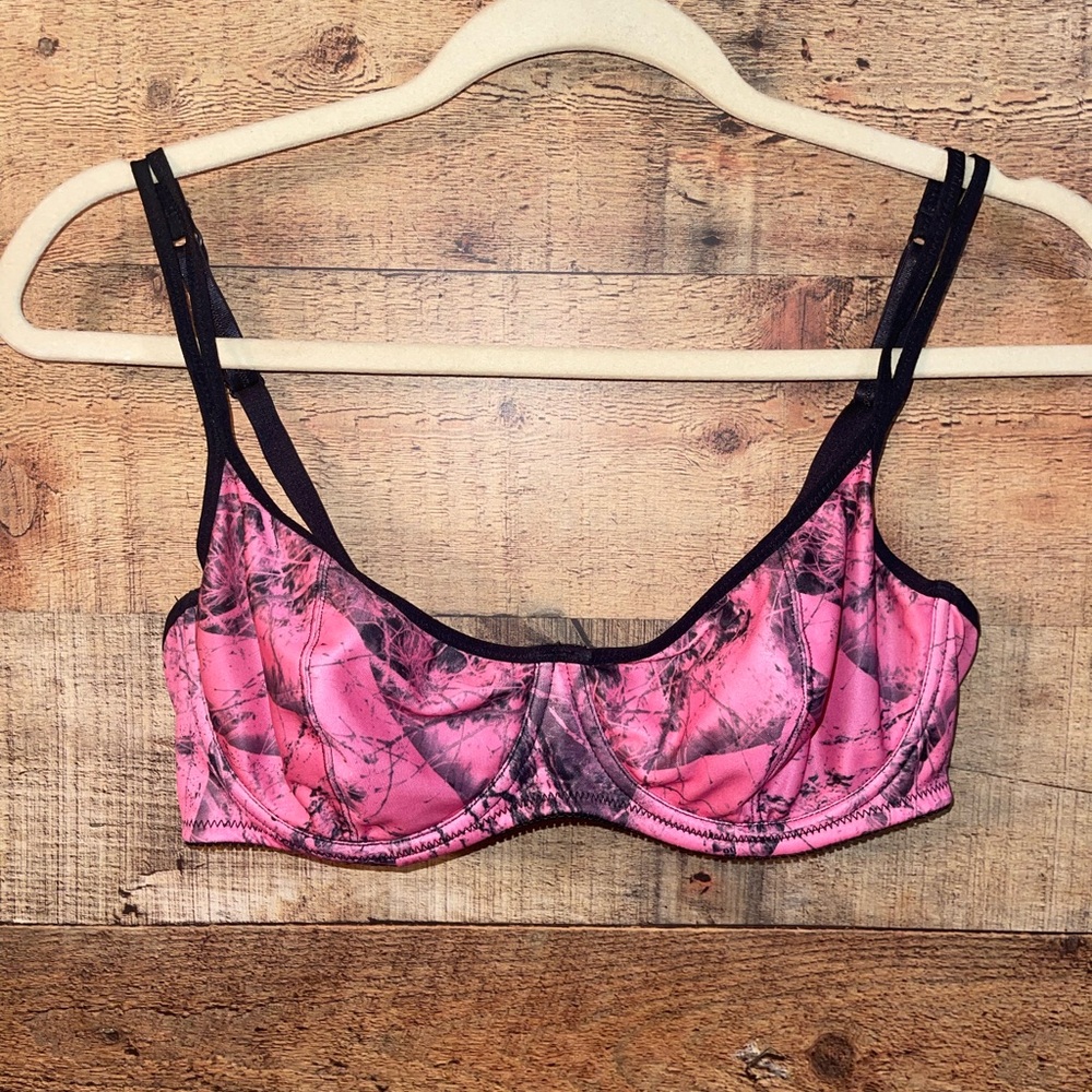 Wilderness Dreams pink camo unlined bra